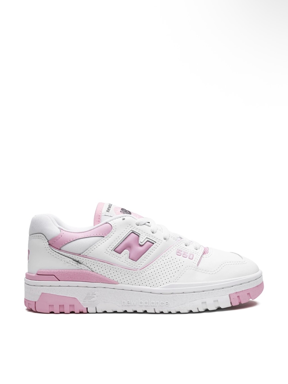 New Balance 550 White and bubblegum pink Women's Classic Sneaker